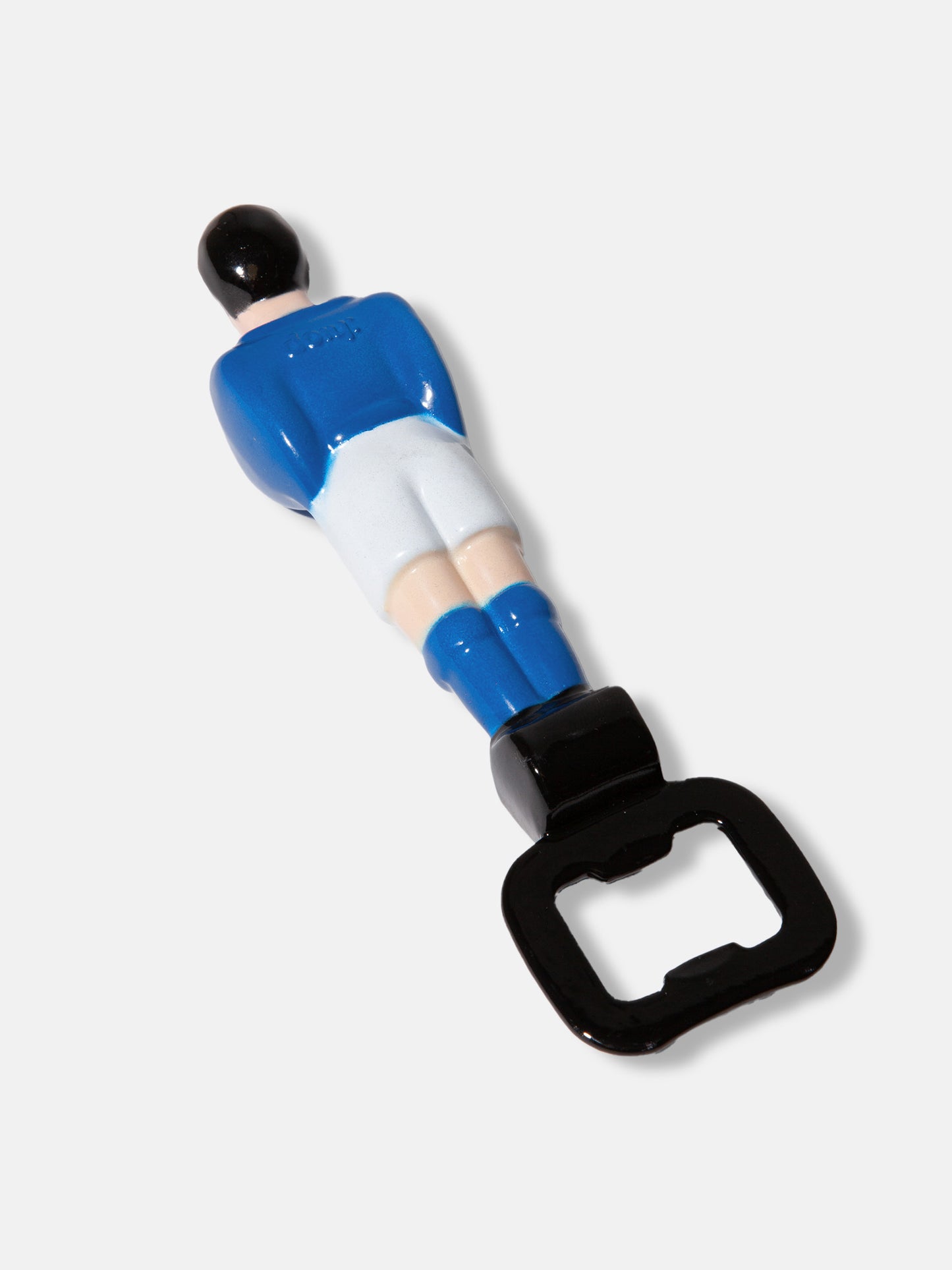 Abridor de botellas jugador de futbolín Azul