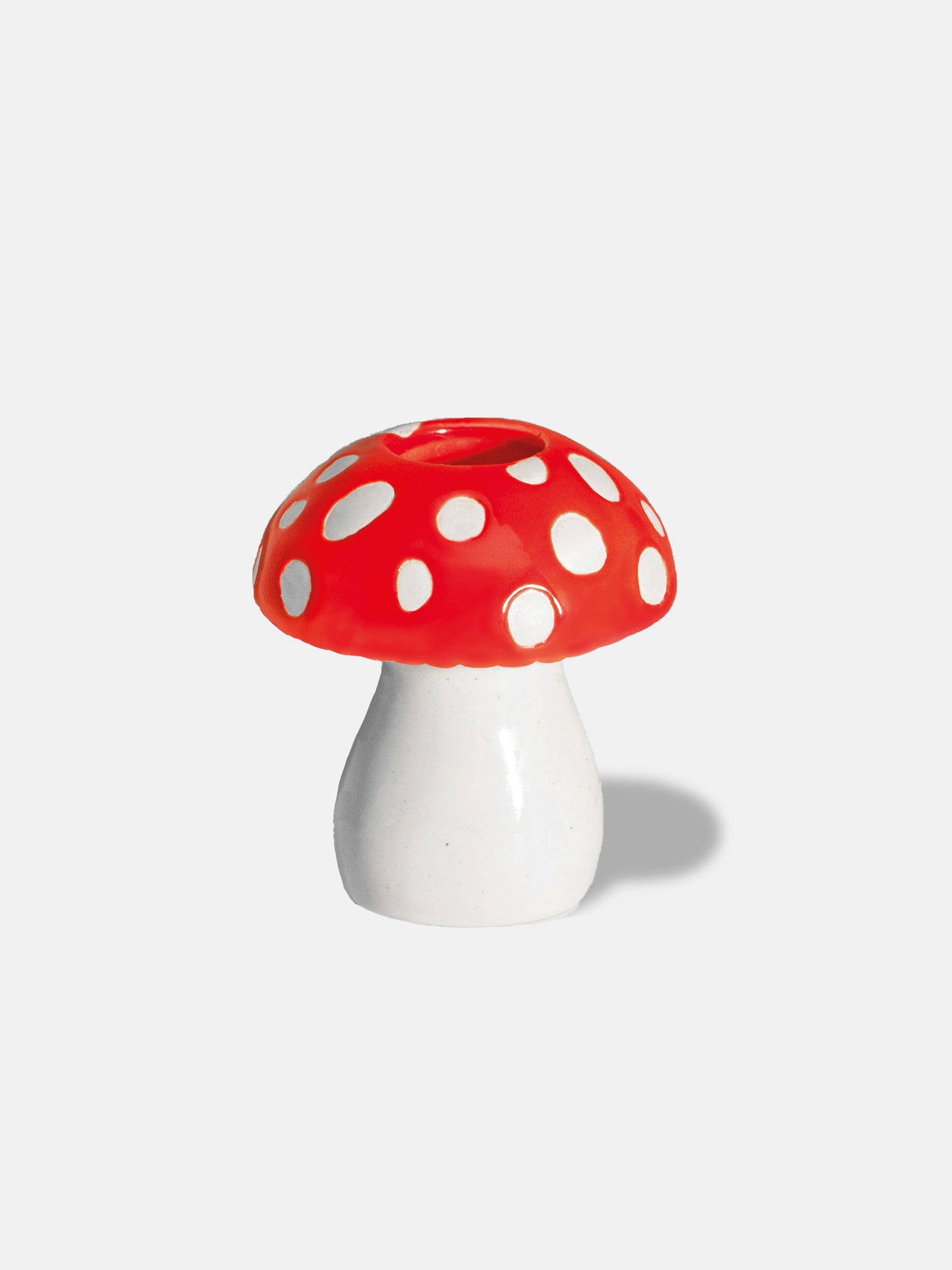 Portavelas de cerámica Amanita