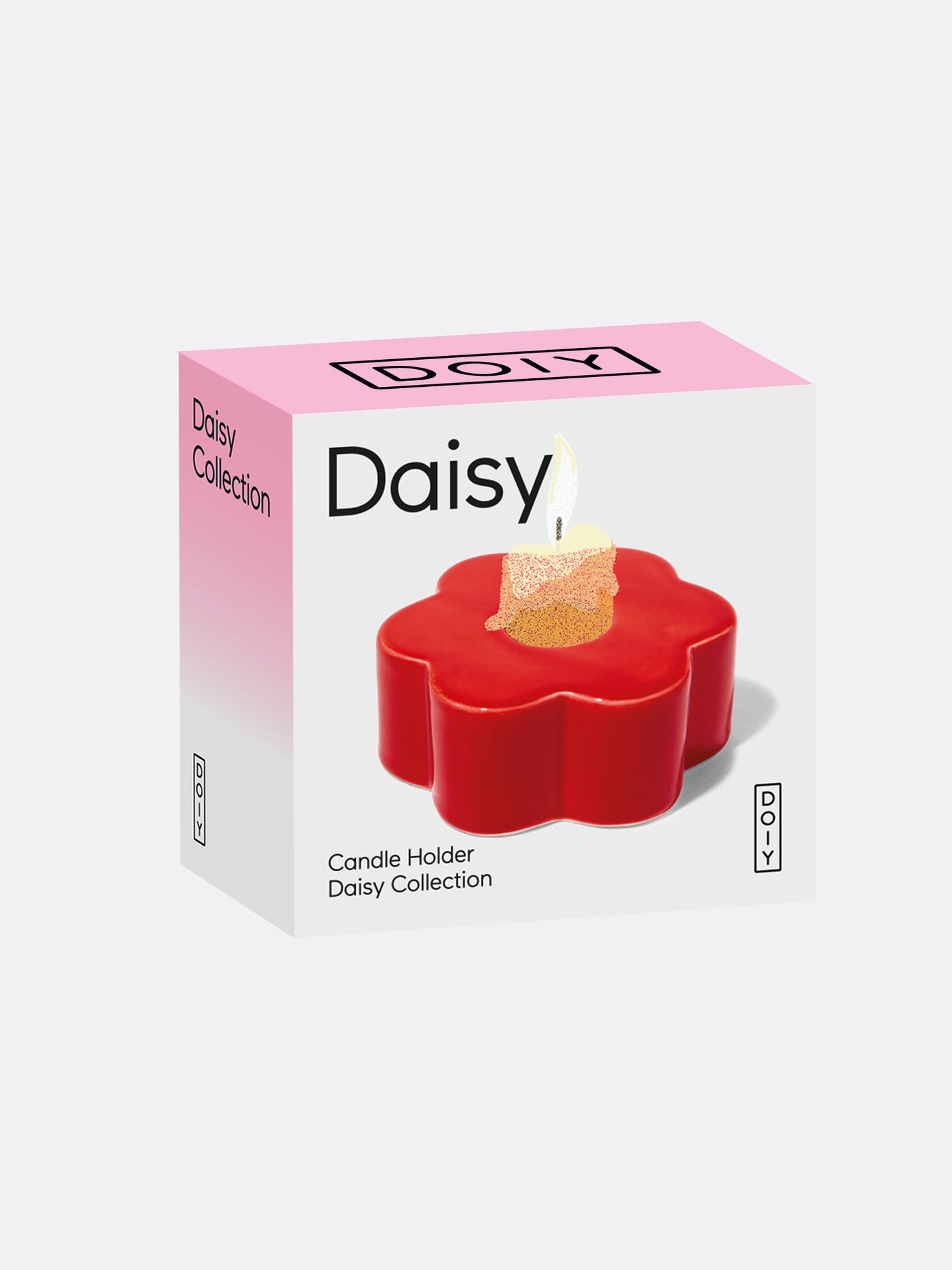 Portavelas de cerámica Daisy Rojo