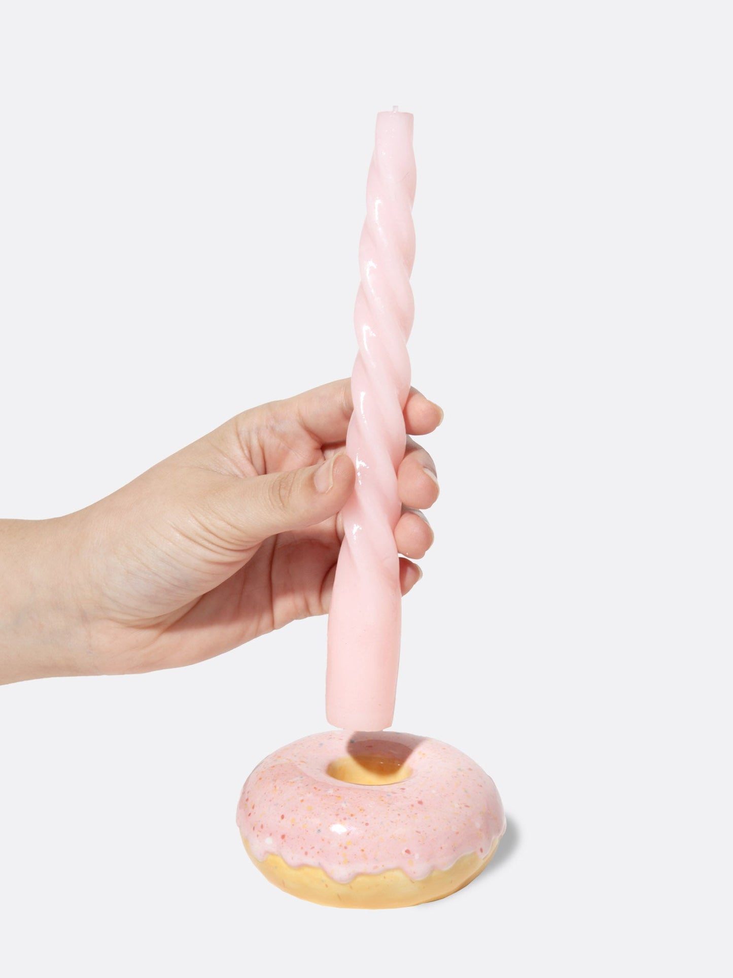 Fast Food Candle Holder Donut Pink - DOIY Design