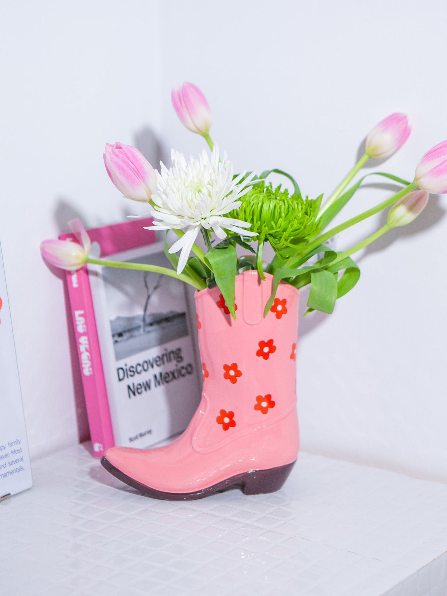 Rodeo Cowboy Boot Vase Pink - DOIY Design