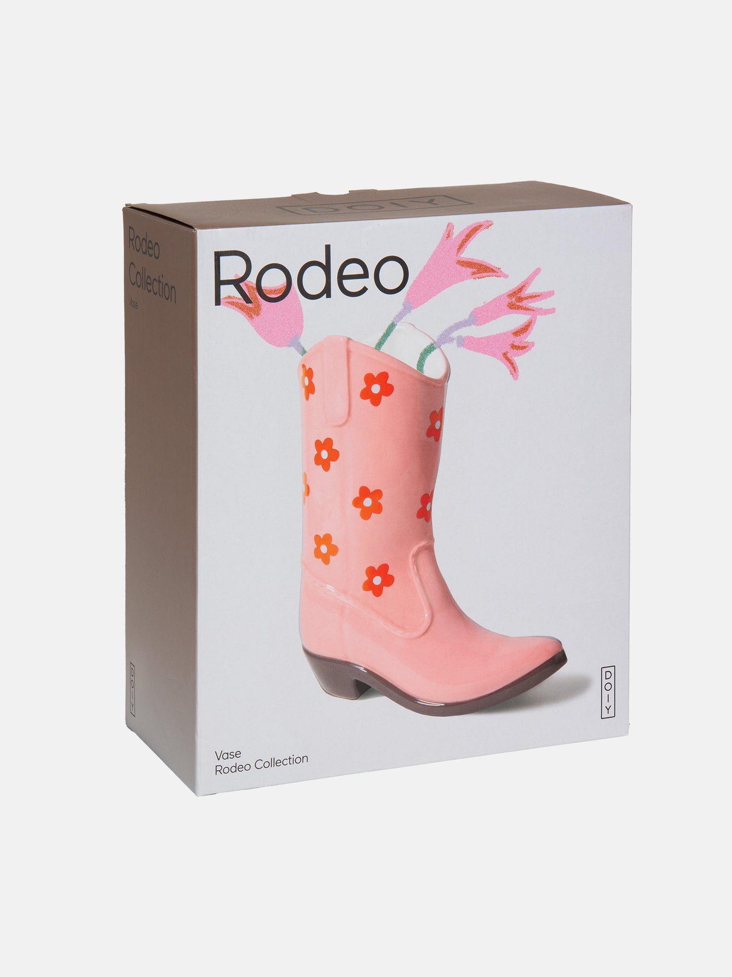 Rodeo Cowboy Boot Vase Pink