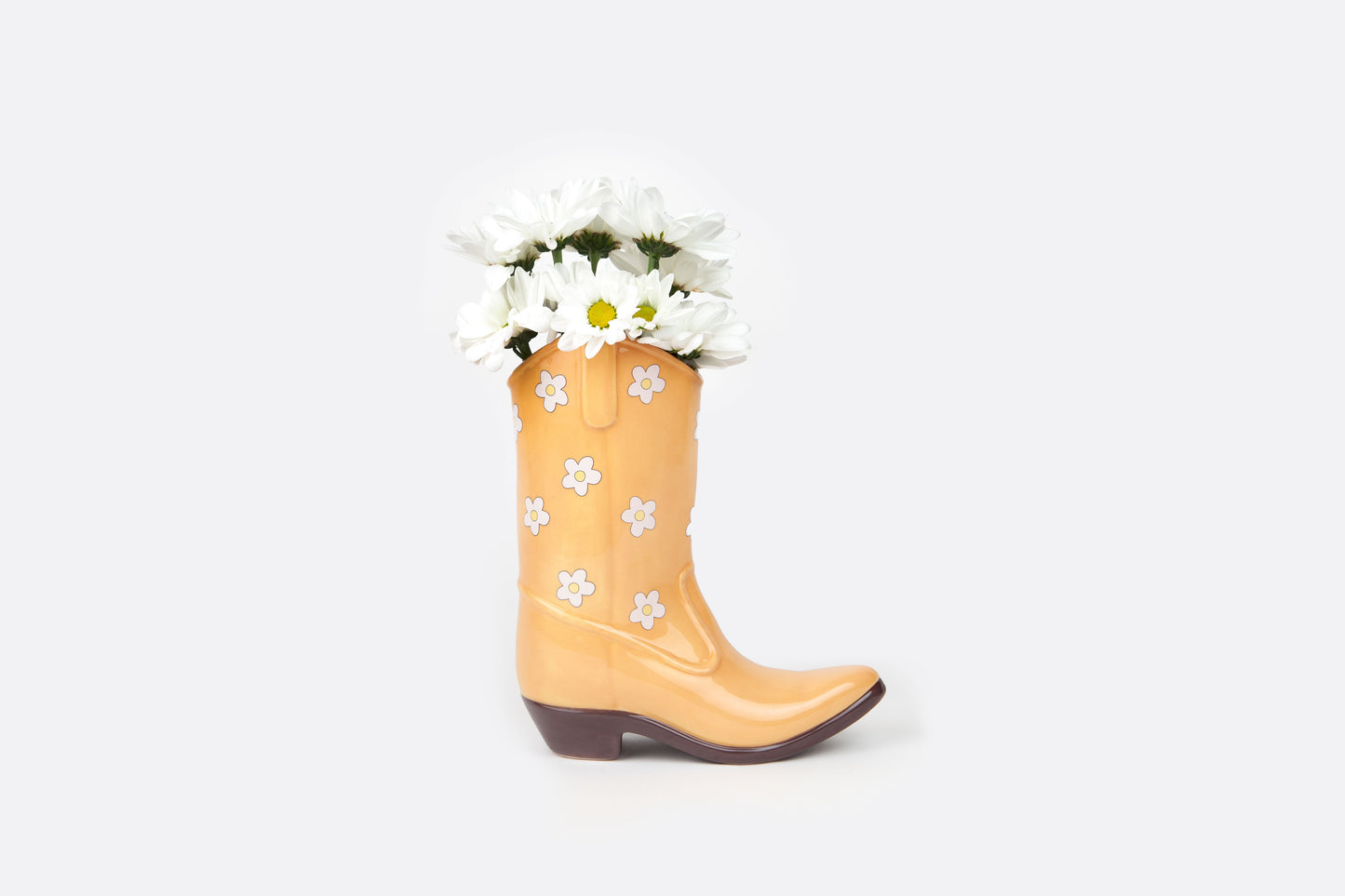 Rodeo Cowboy Boot Vase Yellow