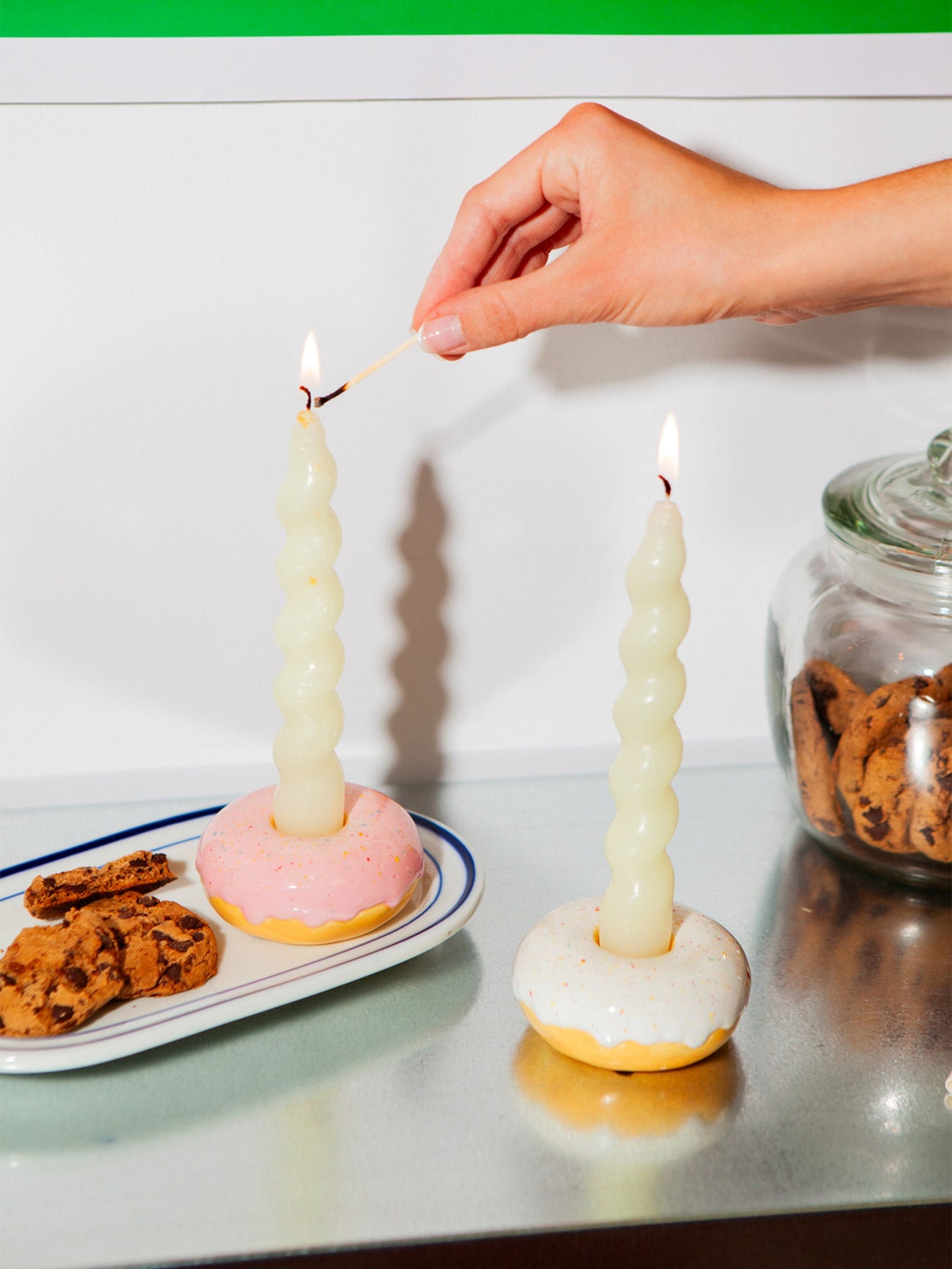 Fast Food Candle Holder Donut White