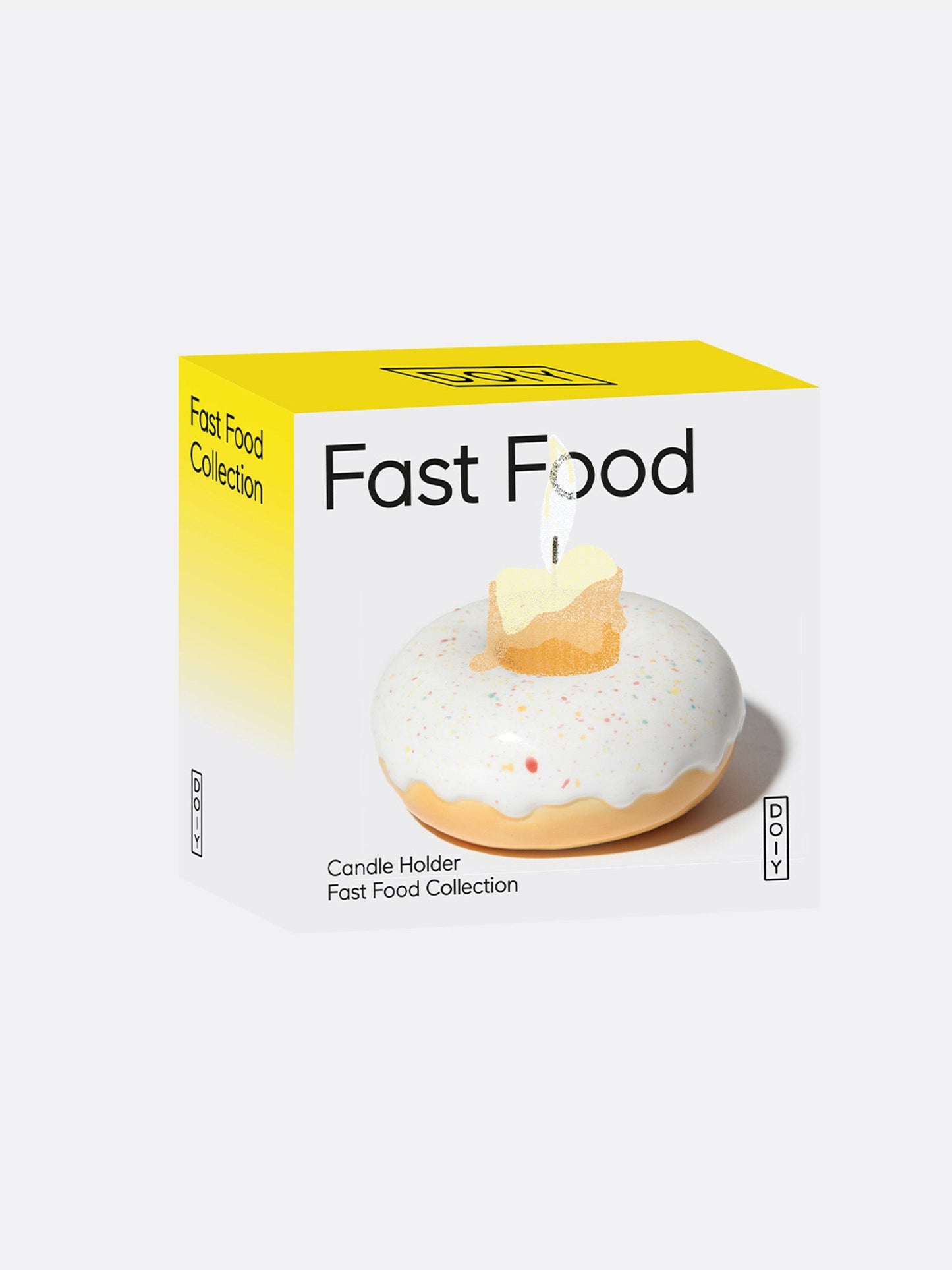 Fast Food Candle Holder Donut White