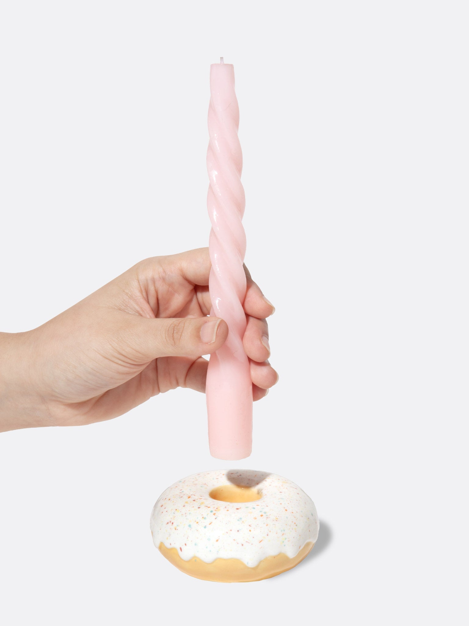 Fast Food Candle Holder Donut White