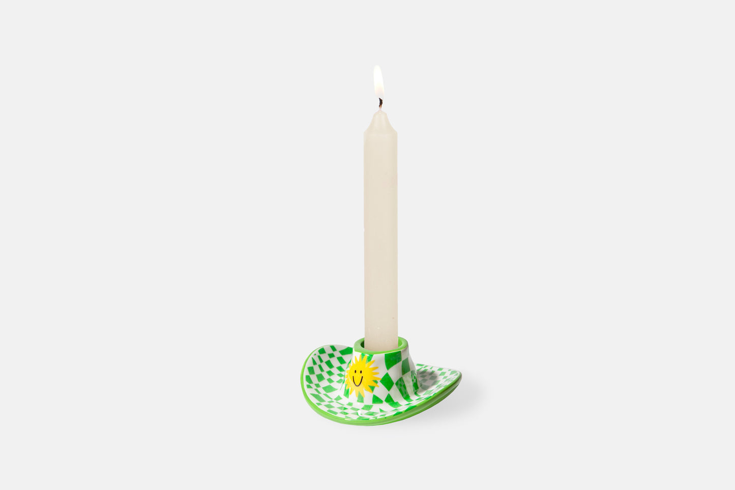 Rodeo Cowboy Hat Candle Holder Green