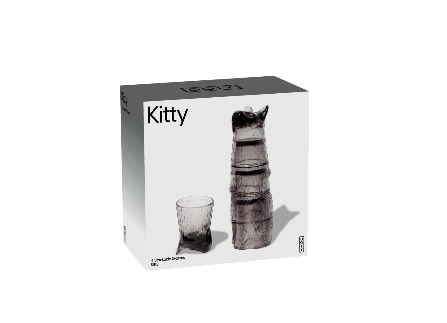 Stackable Glasses Kitty Black