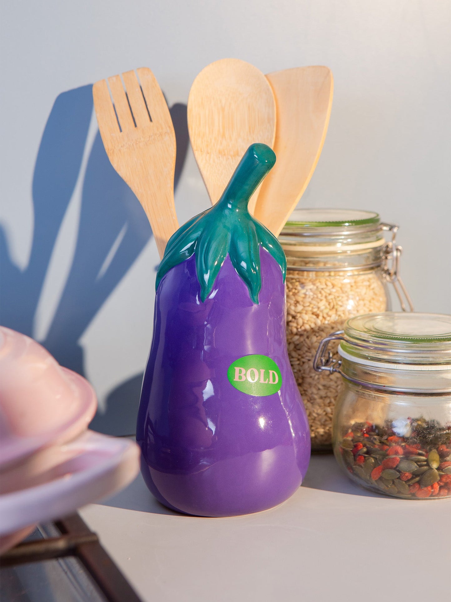 Farmers' Market Eggplant Utensils Pot