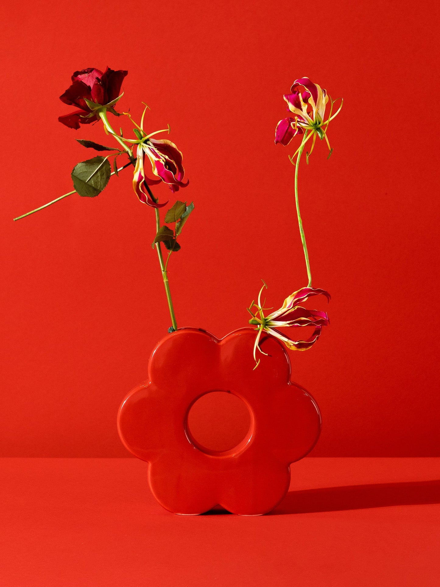 Daisy Vase Red