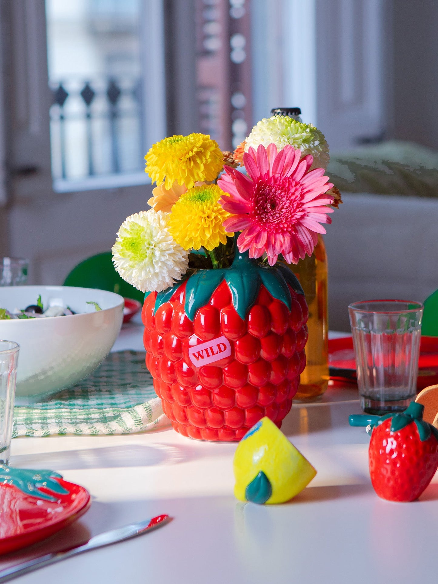 Farmers' Market Raspberry Vase