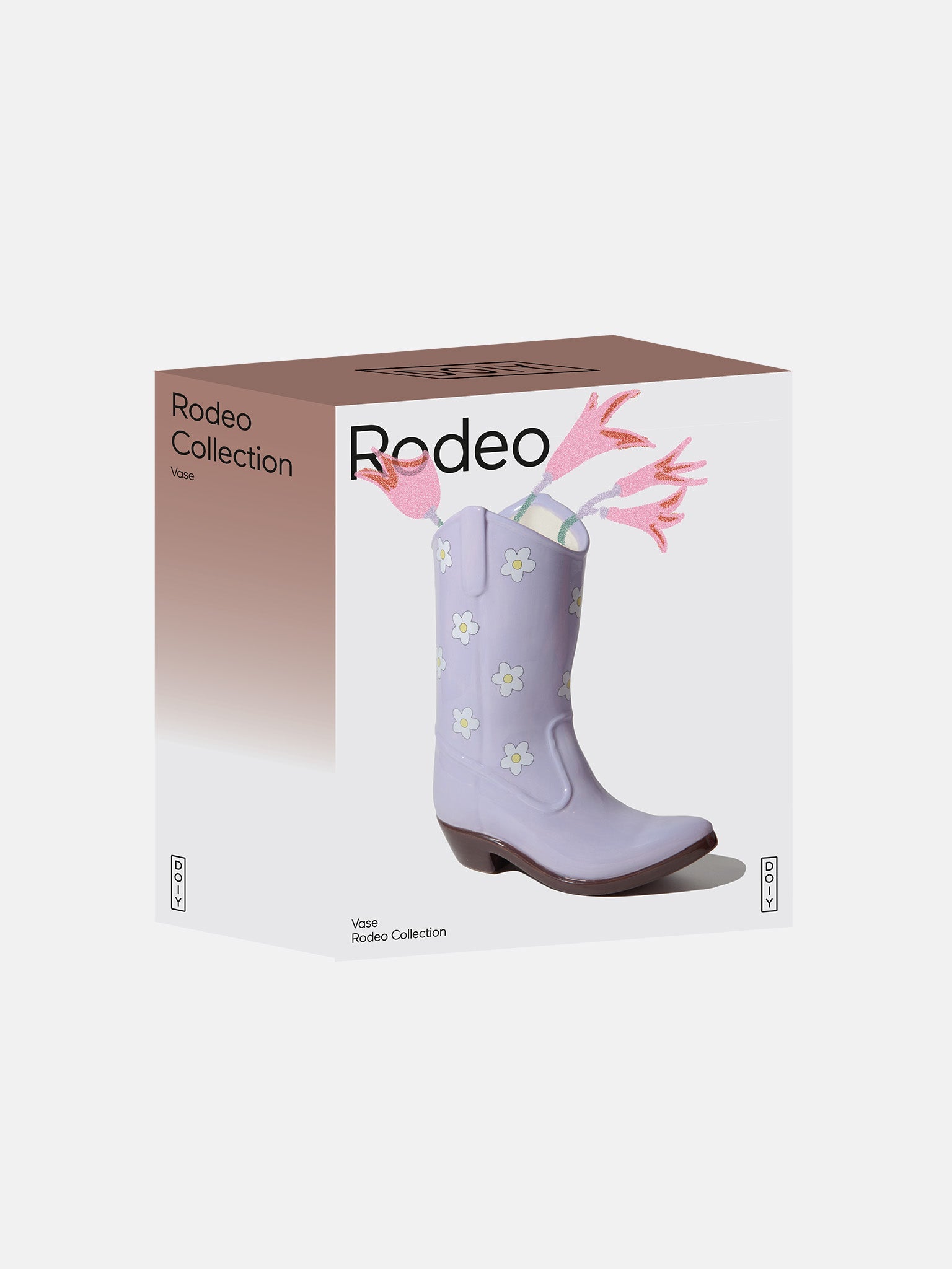 Rodeo Cowboy Boot Vase Lilac