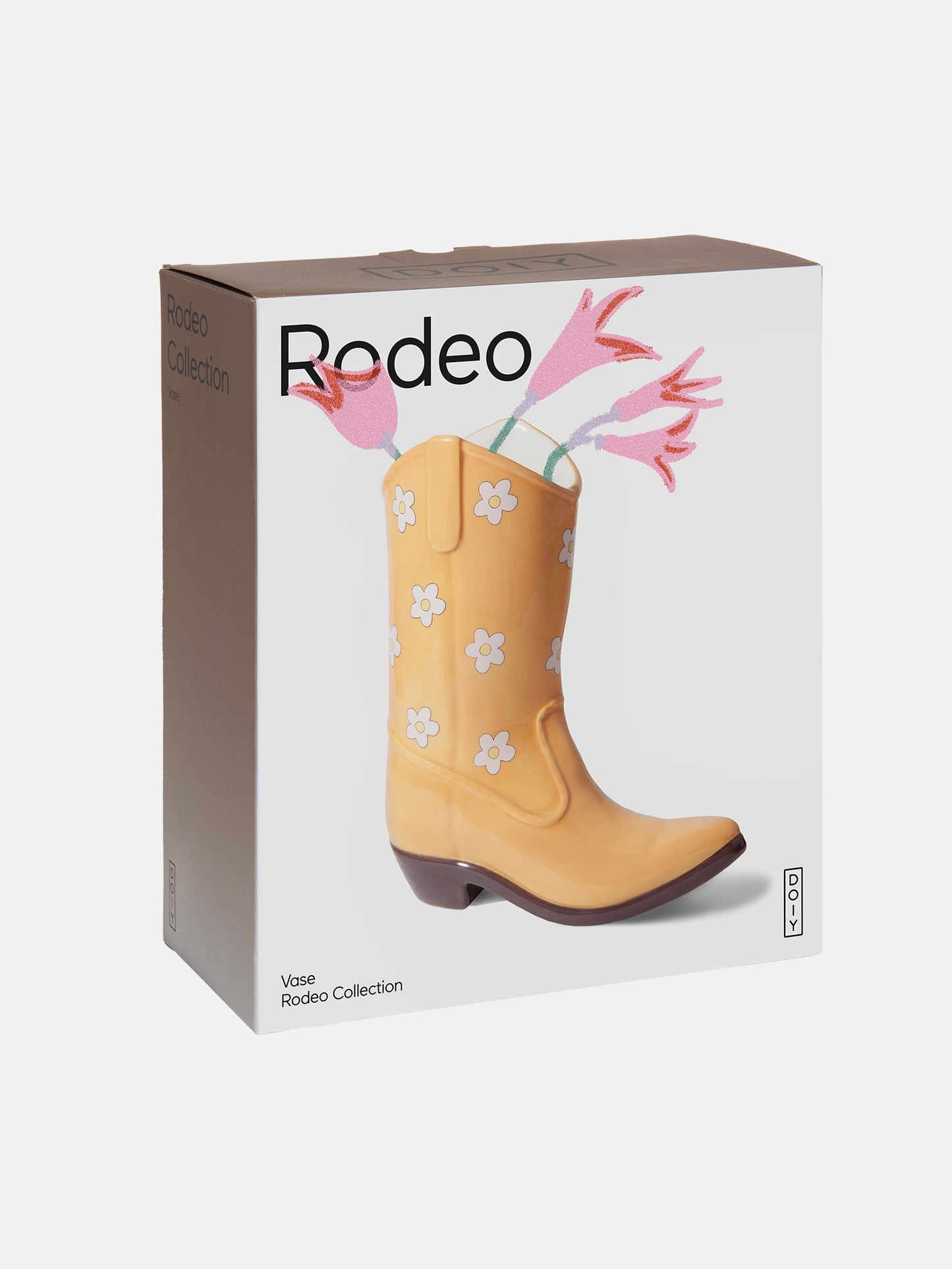 Jarrón Rodeo Bota de Vaquero Amarillo