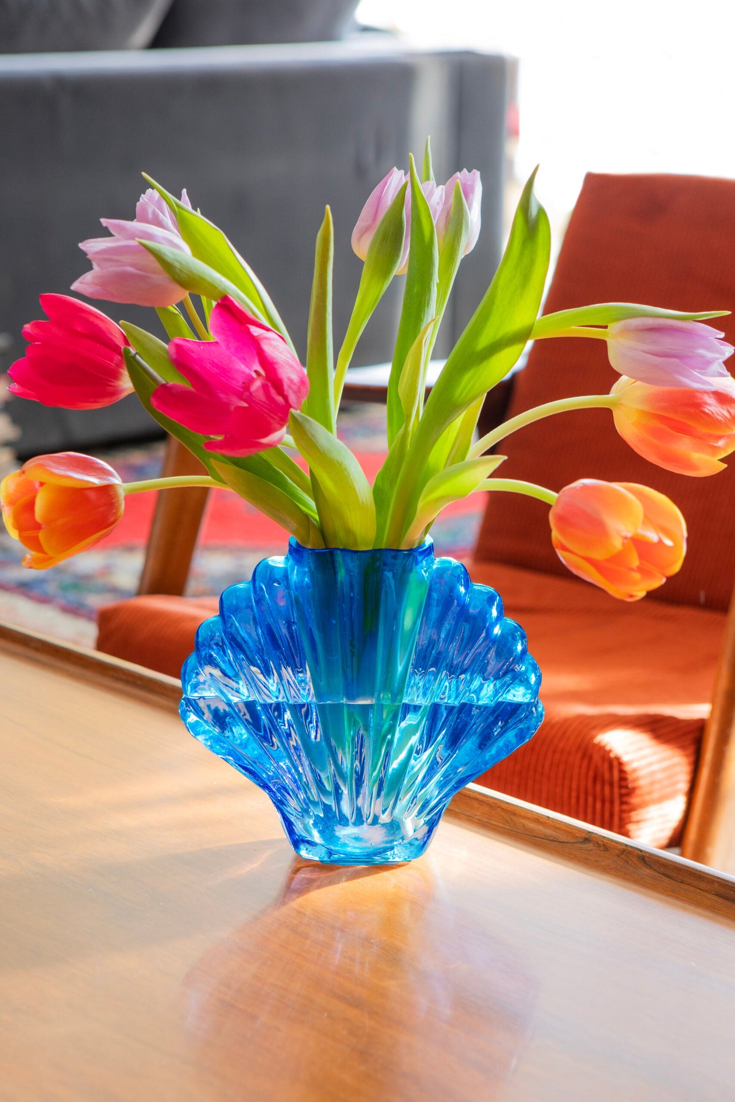 Seashell Vase Blue